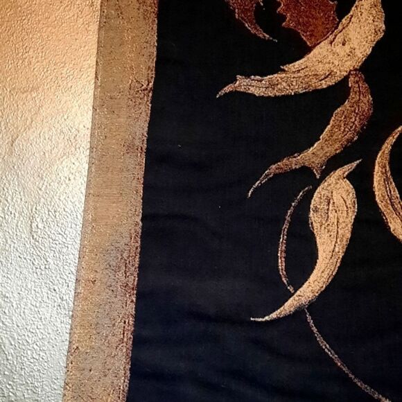 Tapestry Woven Wall Hanging Leaves Design with Rod - Picture 9 of 9